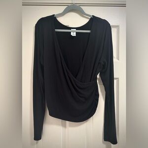 NWOT Avia Black Wrap Blouse
